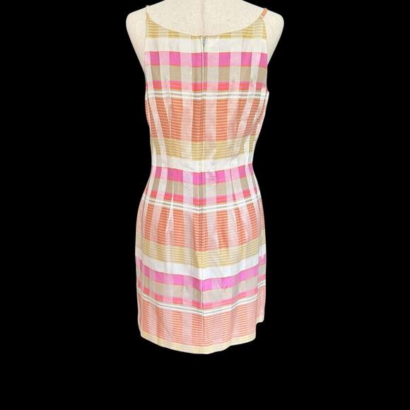 VTG Dawn Joy Dress Womens 9/10 Pastel Sleeveless Striped Plaid Mini Made USA - Picture 4 of 14